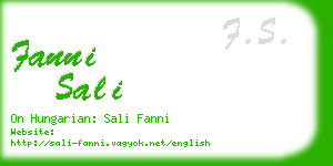 fanni sali business card